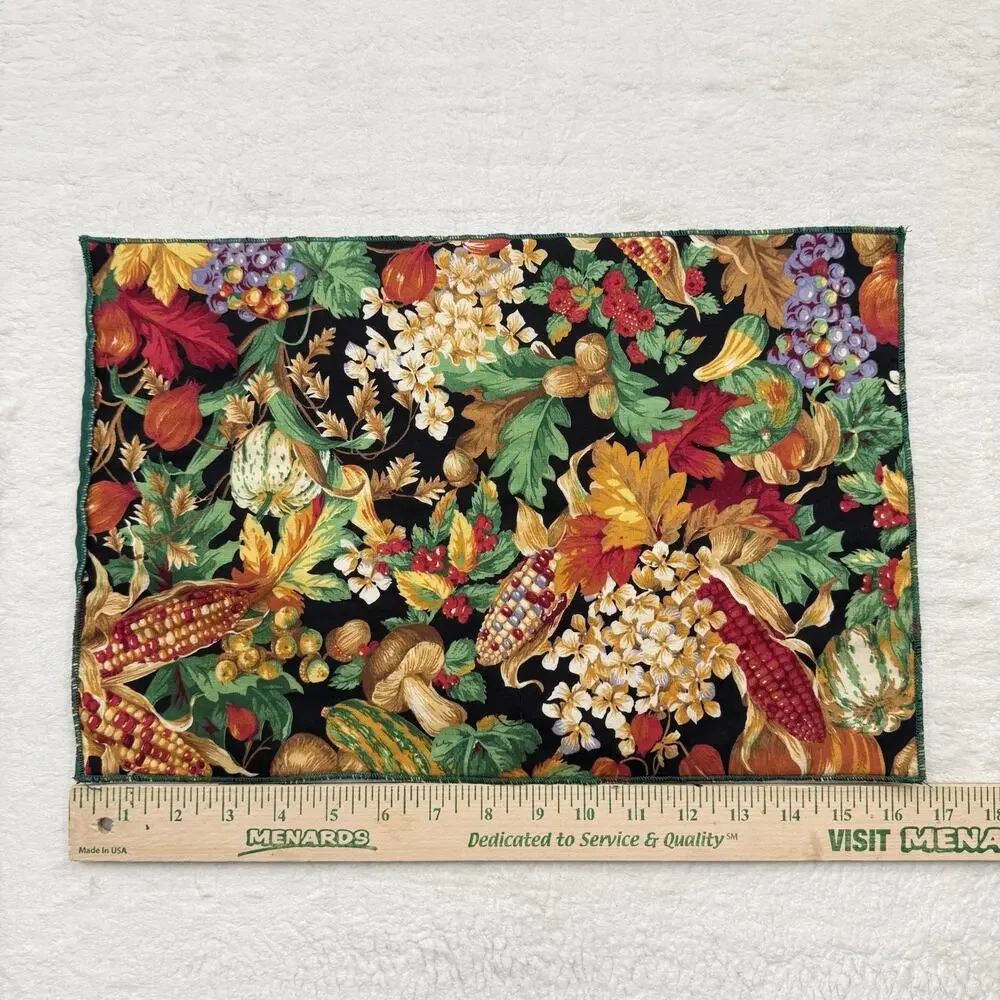 Handmade Fabric Placemats Autumn Harvest Fall Thanksgiving Dining Table Decor